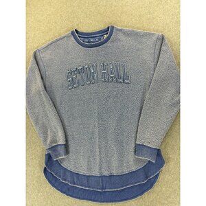 Seton Hall Pirates Pressbox Campus Pullover Sweatshirt (Men's Medium) Blue‎